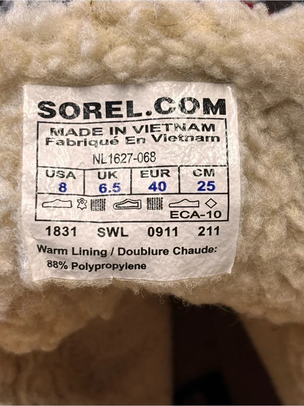 Sorel Tivoli Houndstooth Waterproof Fleece Winter Snow Duck Boots